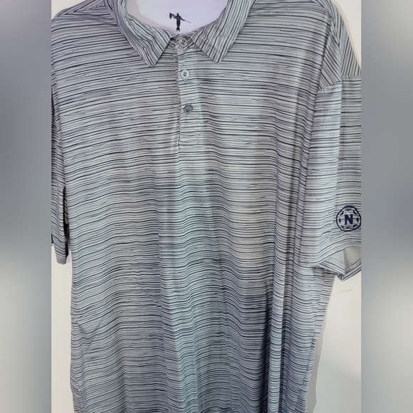 AndersonOrd Striped Gray Polo Golf Shirt Size 2XL - Picture 2 of 7